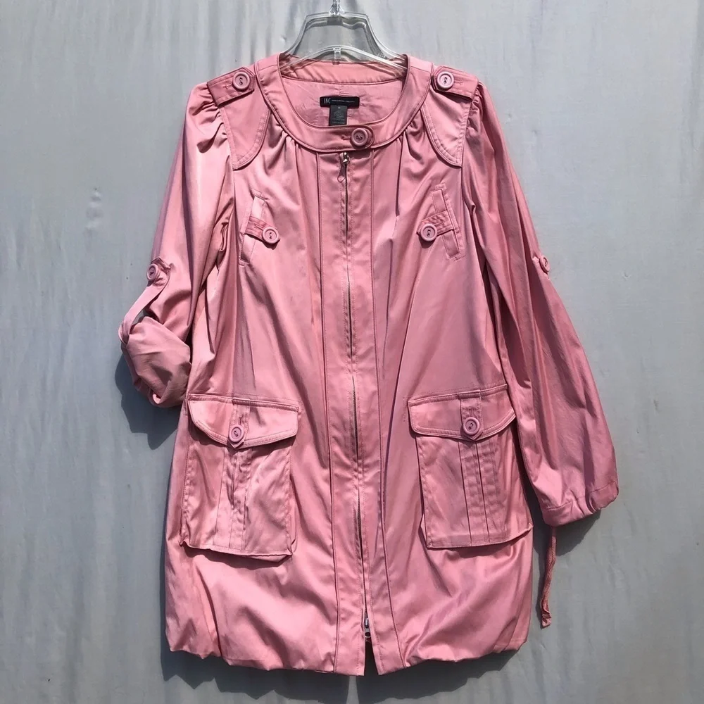 INC international pink Trench coat size M